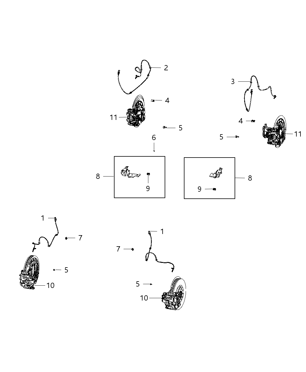 Mopar 68247052AA Clip ABS Sensor Wiring Rear