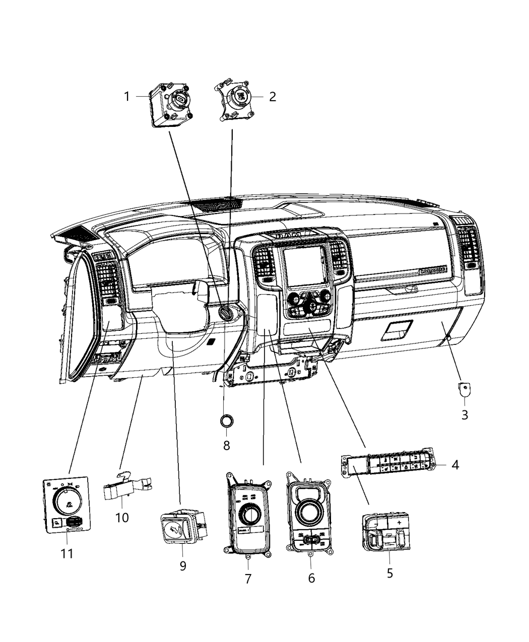 Mopar 68247629AA Switch Instrument Panel