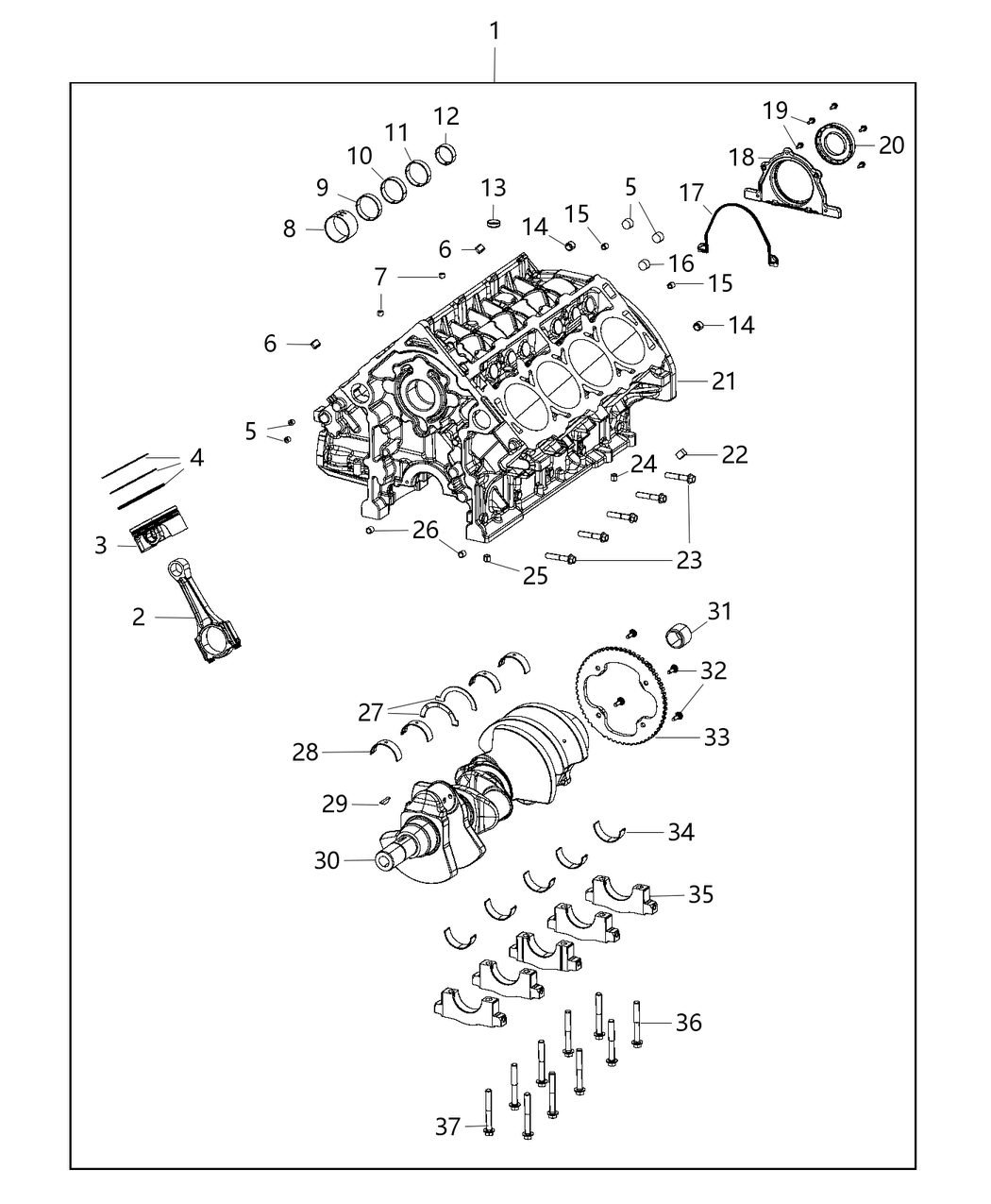 Mopar 68195057AA Engine Short Block
