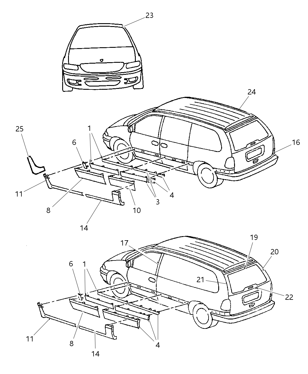 Mopar PV19WEL Molding Quarter Panel