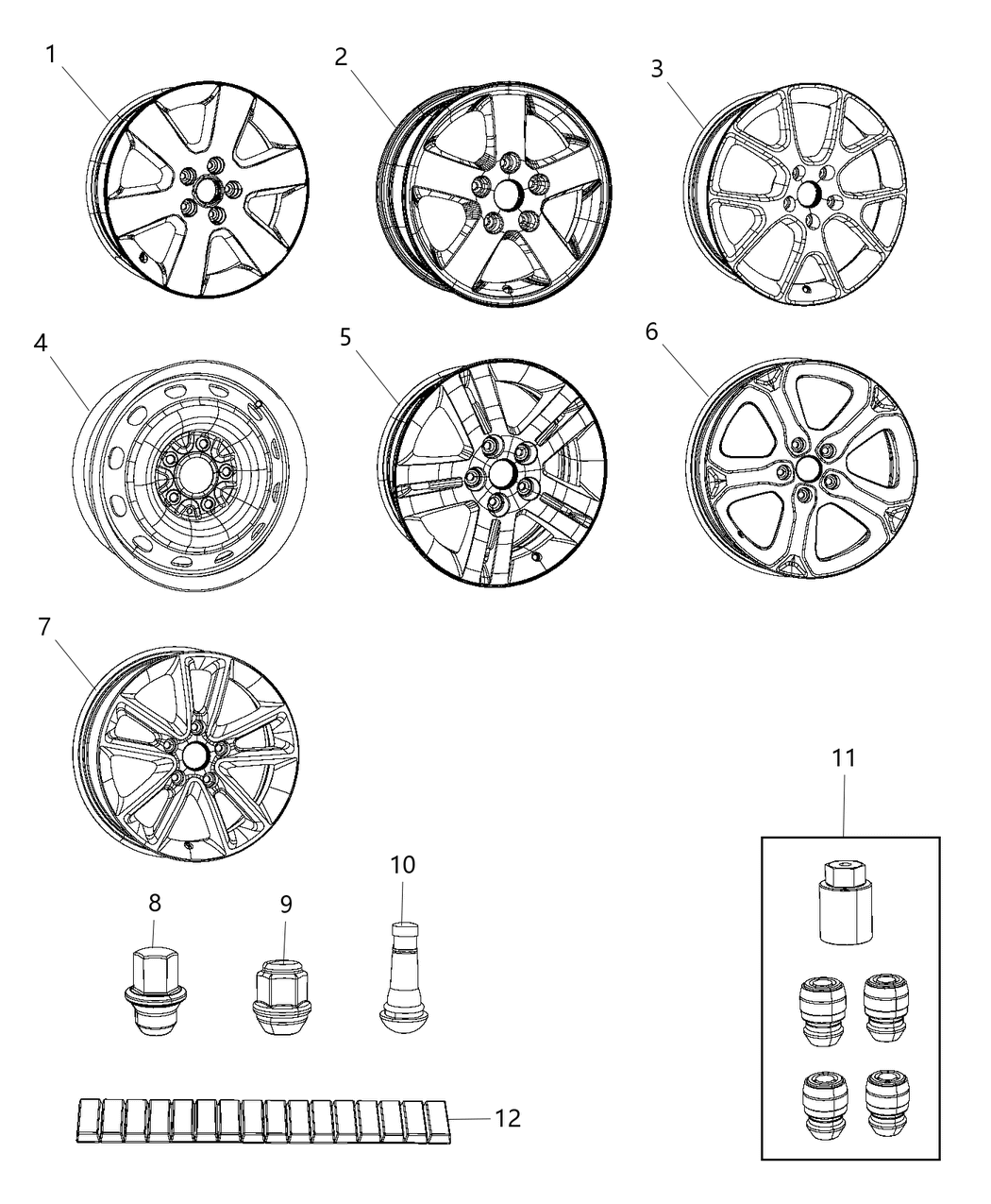 Mopar 5154453AA Stem Wheel Valve