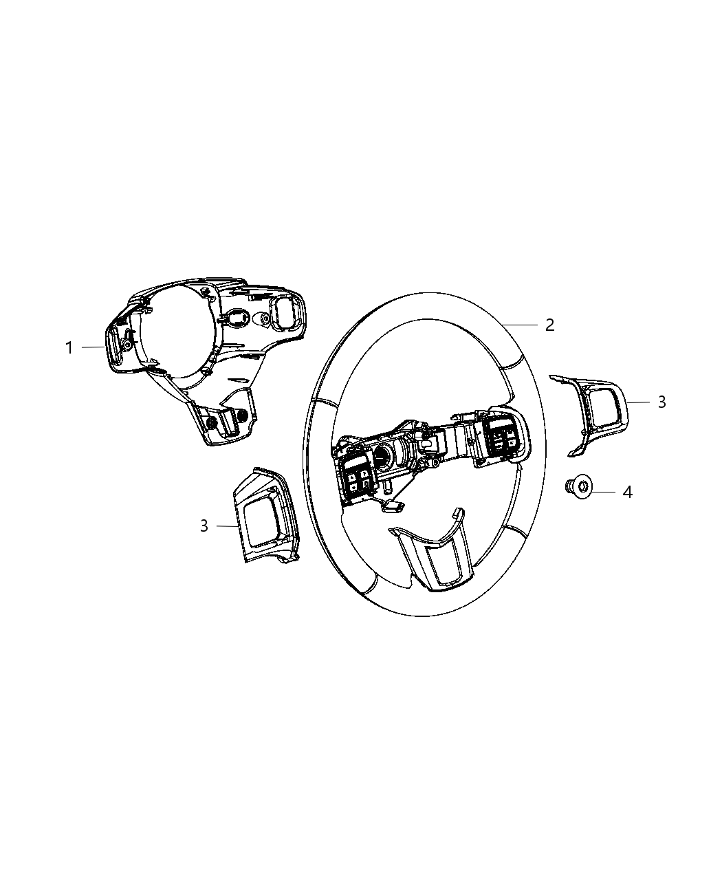 Mopar 5NA42DX9AA Cover Steering Wheel Back Mopar 5NA42DX9AA Cover Steering Wheel Back