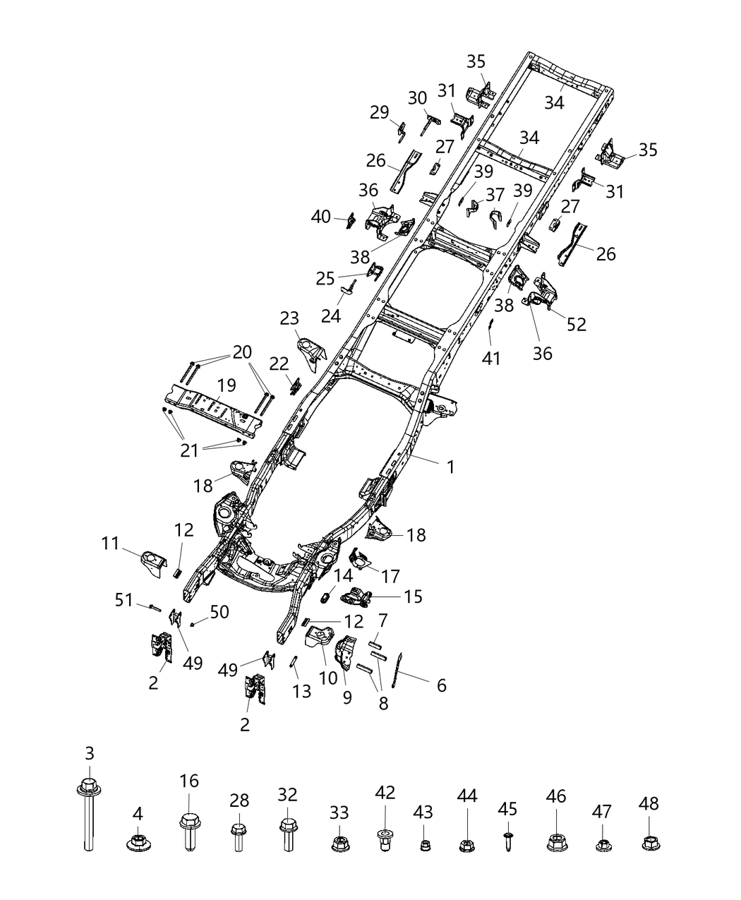 Mopar 68056357AB Bracket Side Rail Reinforcement
