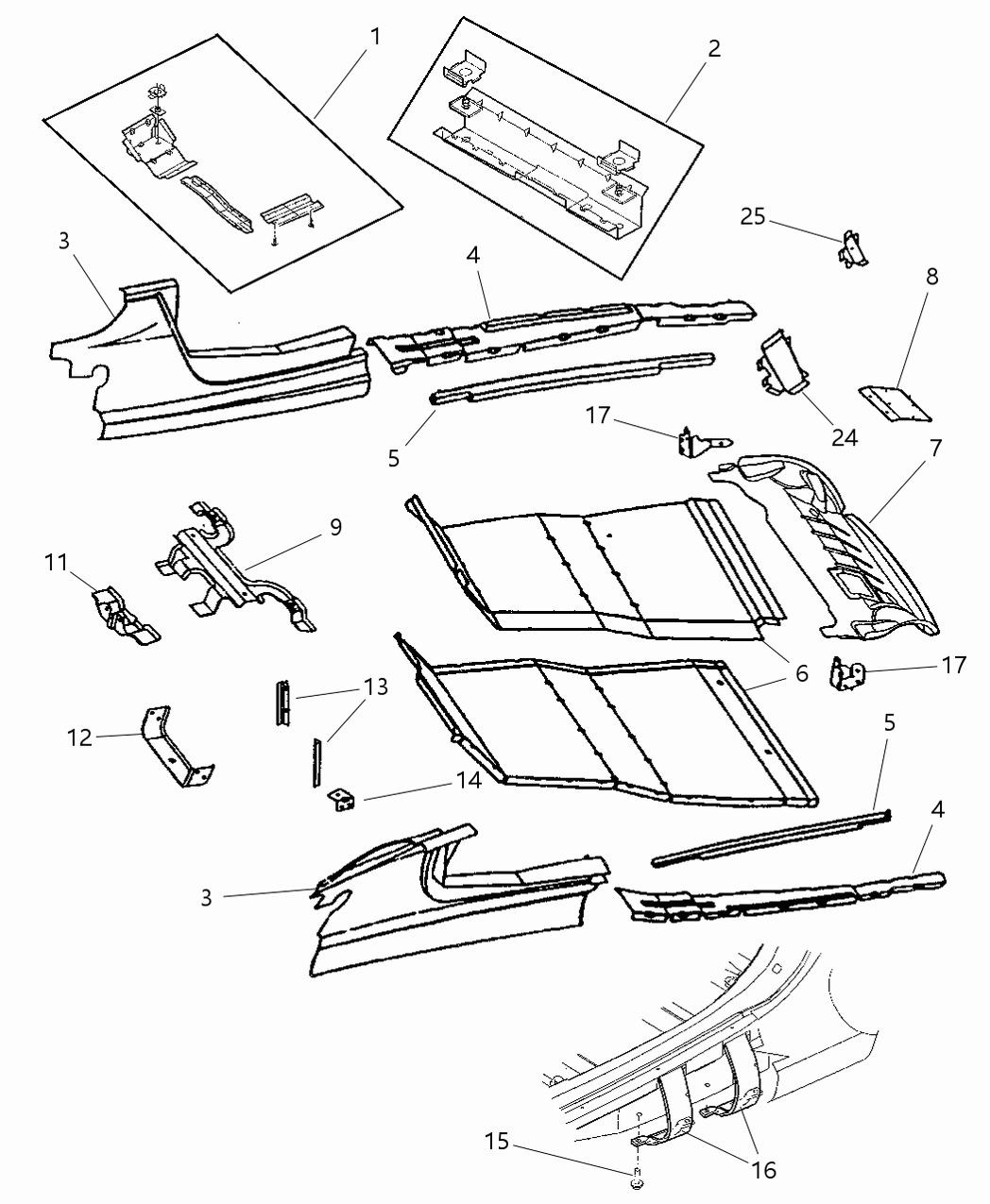 Mopar 4865108AA Reinforcement Rear Floor Pan 4865108AA Mopar Reinforcement Rear Floor Pan