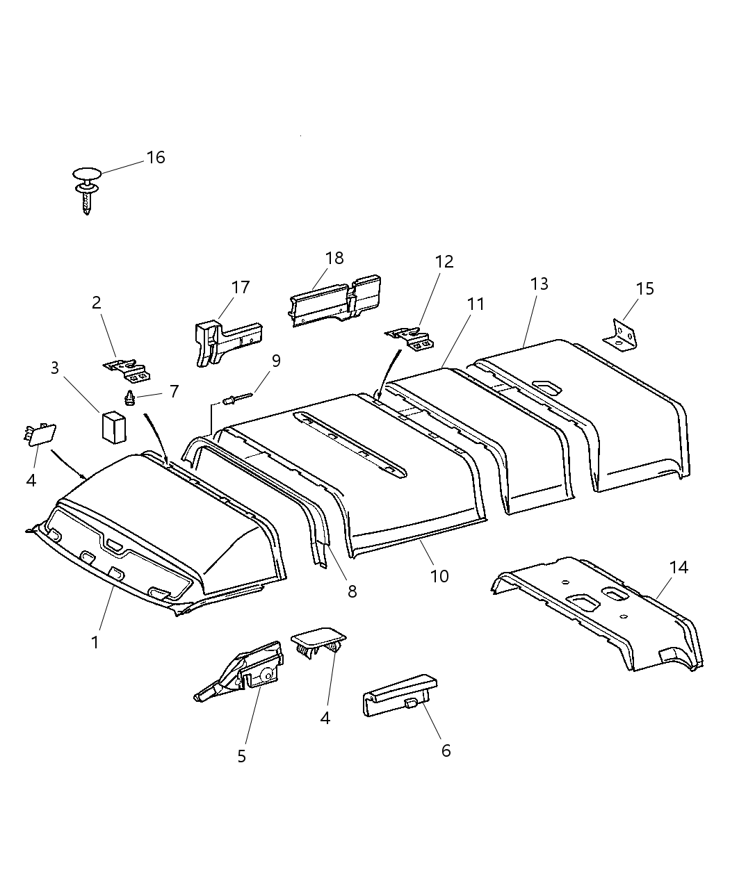 Mopar 5123504AA Spacer Foam Headliner 5123504AA Mopar Spacer Foam Headliner
