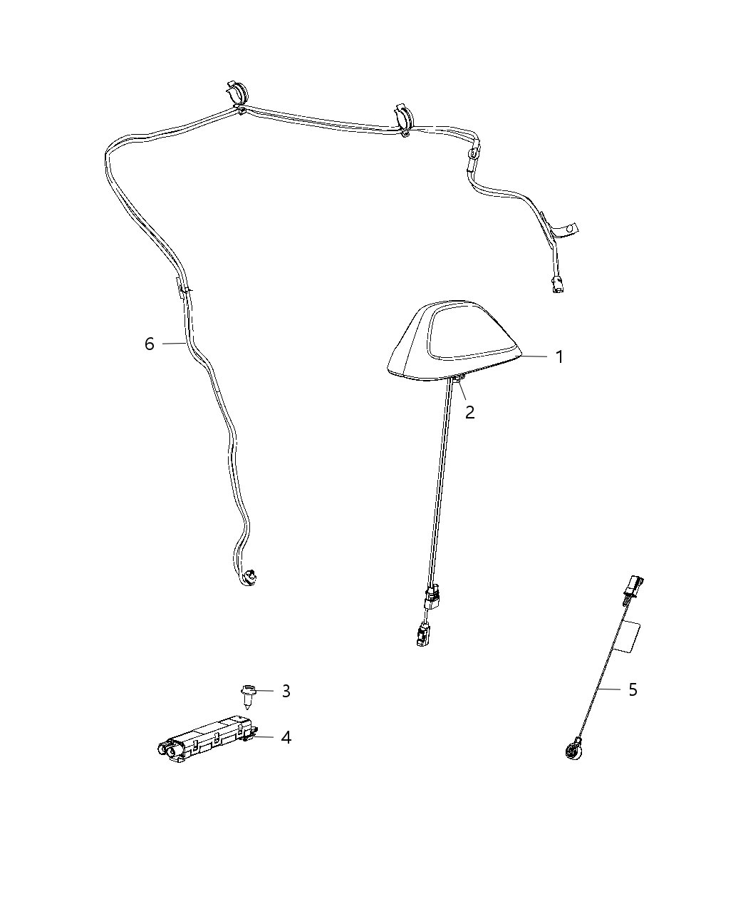 Mopar 5XT13DX8AA Antenna Base Cable And Bracket 5XT13DX8AA Mopar Antenna Base Cable And Bracket