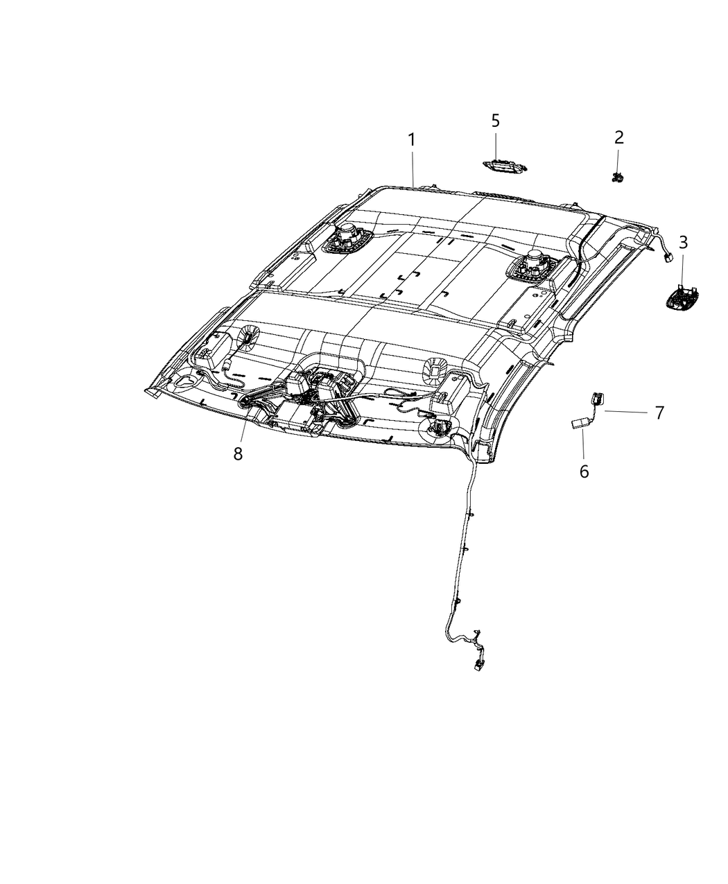 Mopar 6TM50BD1AA Headliner 6TM50BD1AA Mopar Headliner
