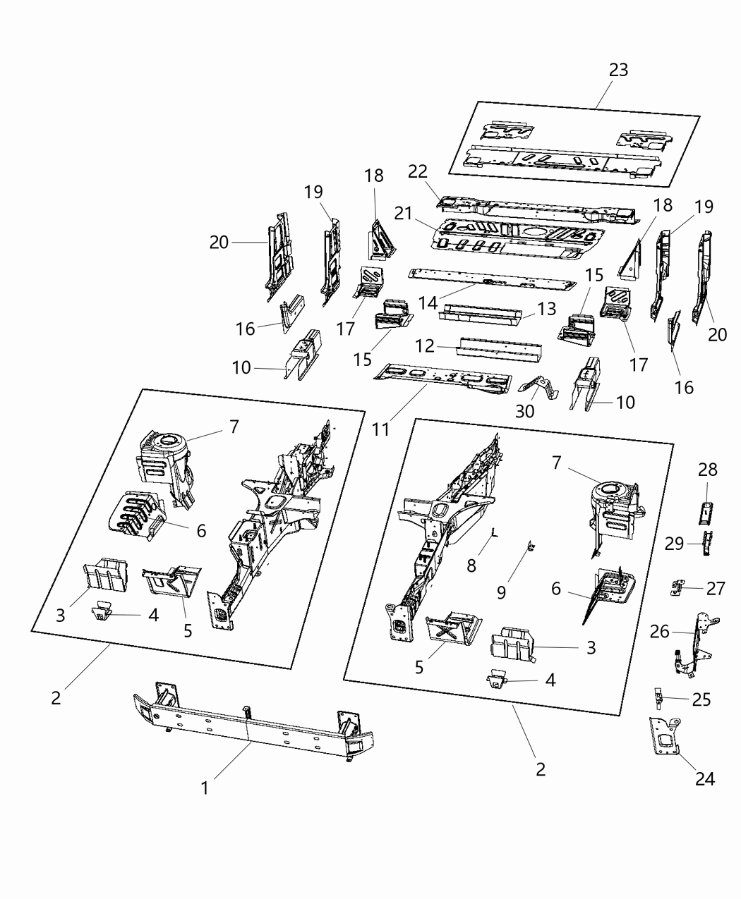 Mopar 4725953AG Rail Frame Front 4725953AG Mopar Rail Frame Front