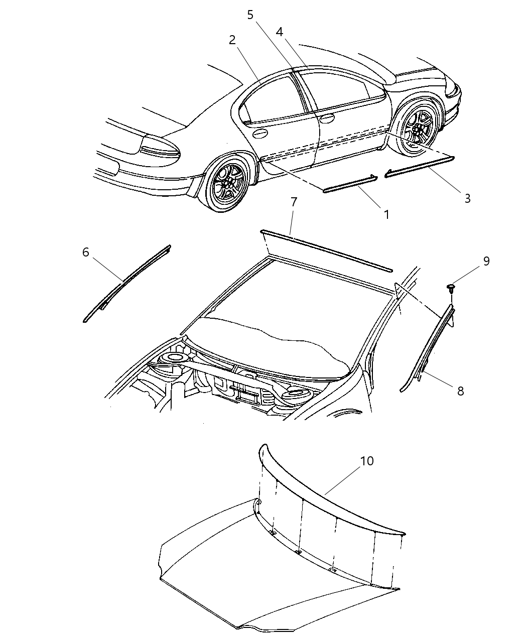 Mopar 4780505AK Molding Rear Door Dlo Mopar 4780505AK Molding Rear Door Dlo