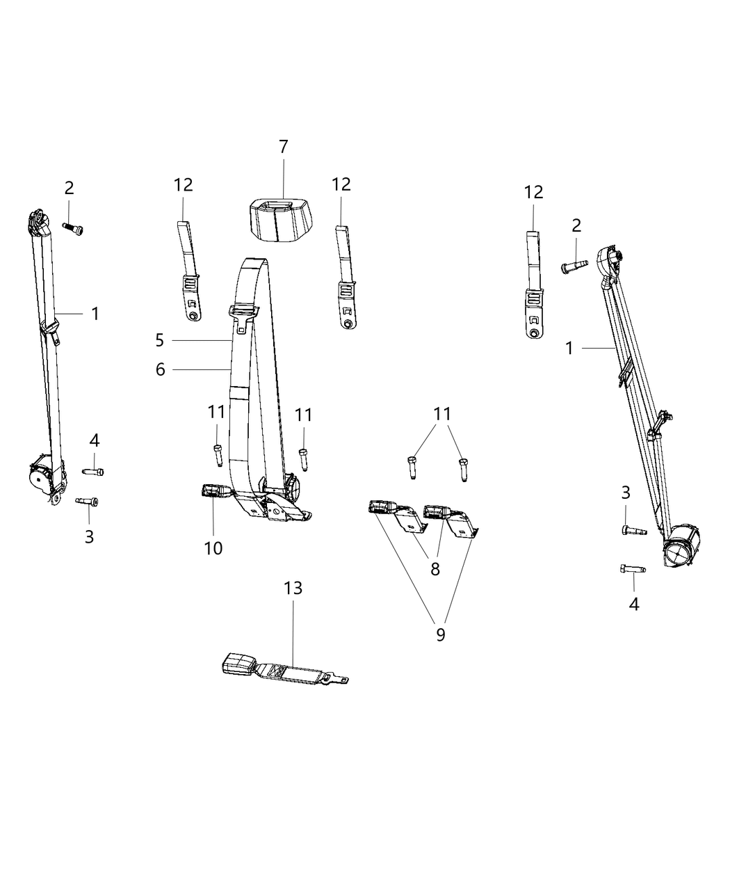 Mopar 1XE671X9AA Buckle Assembly Buckle Assembly - Seat Belt Right Passenger