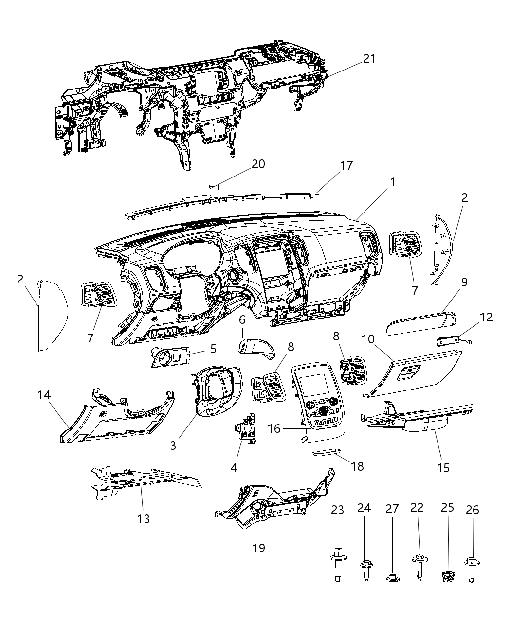 Mopar 6NX95AAAAA Applique Instrument Panel Inboard