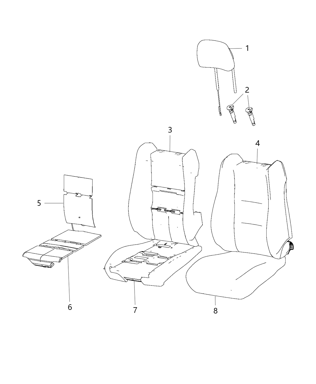 Mopar 6RL49DX9AB Cover Front Seat Back 6RL49DX9AB Mopar Cover Front Seat Back