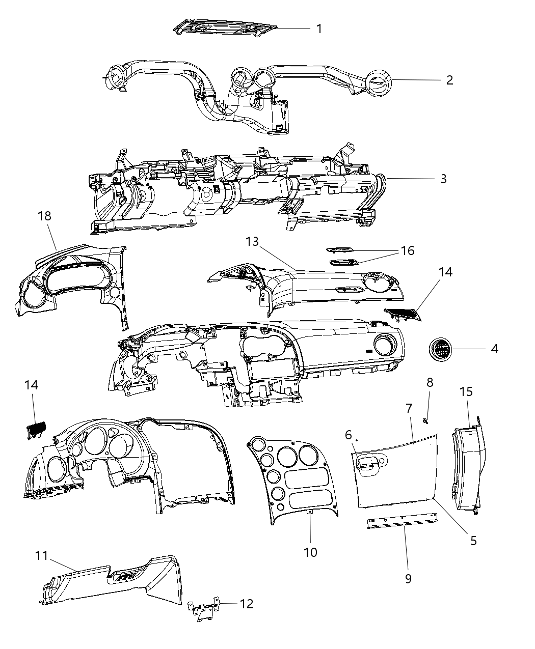 Mopar 5XR21YSAAA Pad Instrument Panel Passenger