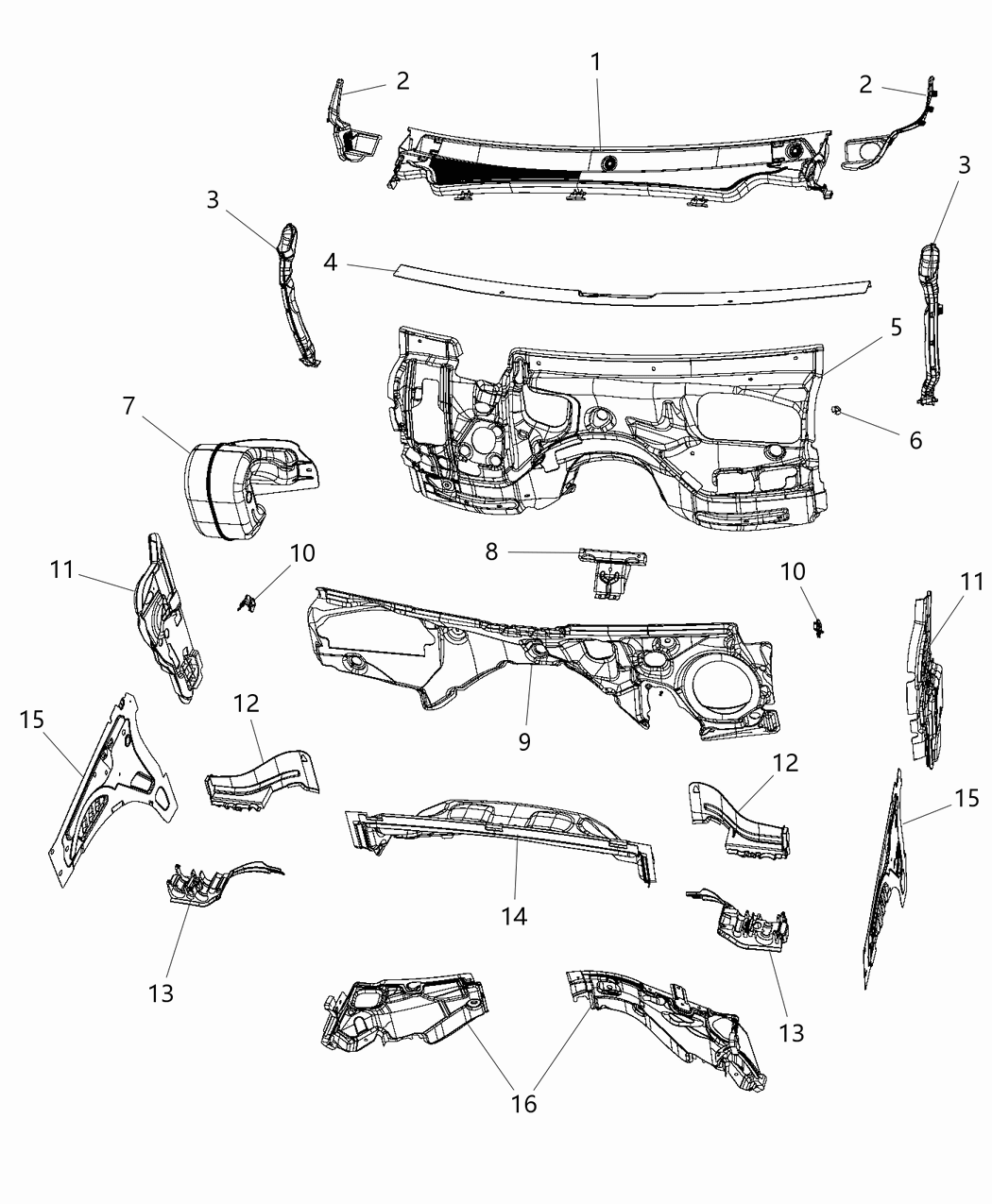Mopar 5058934AD Silencer Plenum And Dash Panel