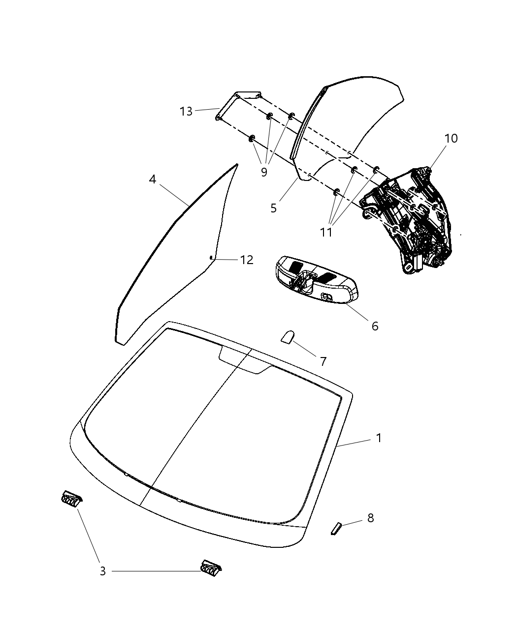 Mopar 5008978AE Glass Quarter Window