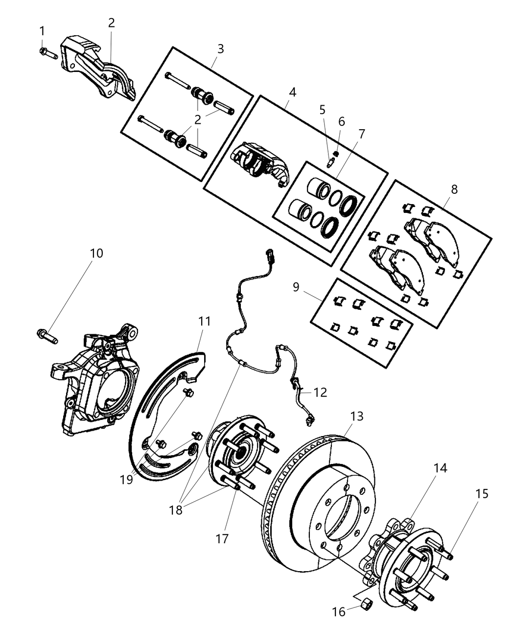 Mopar R8049151AD Caliper Assembly Disc Brake Front R8049151AD Mopar Caliper Assembly Disc Brake Front