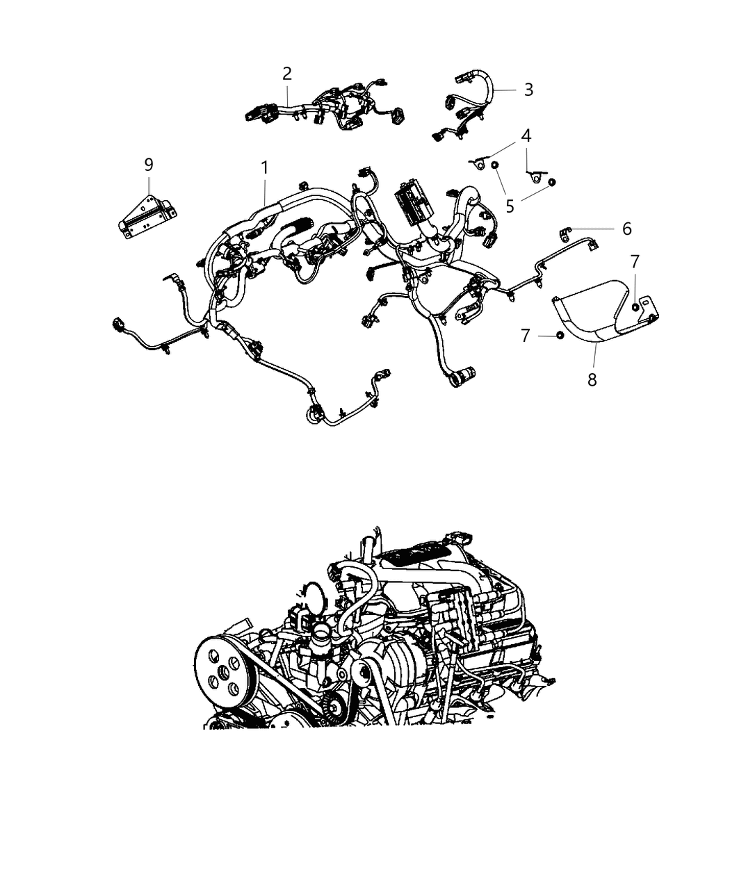 Mopar 68274518AC Wiring Engine 68274518AC Mopar Wiring Engine