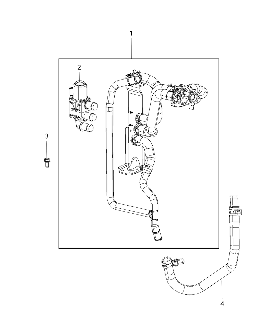 Mopar 68280318AC Hose Coolant Water Crossover Outlet Mopar 68280318AC Hose Coolant Water Crossover Outlet