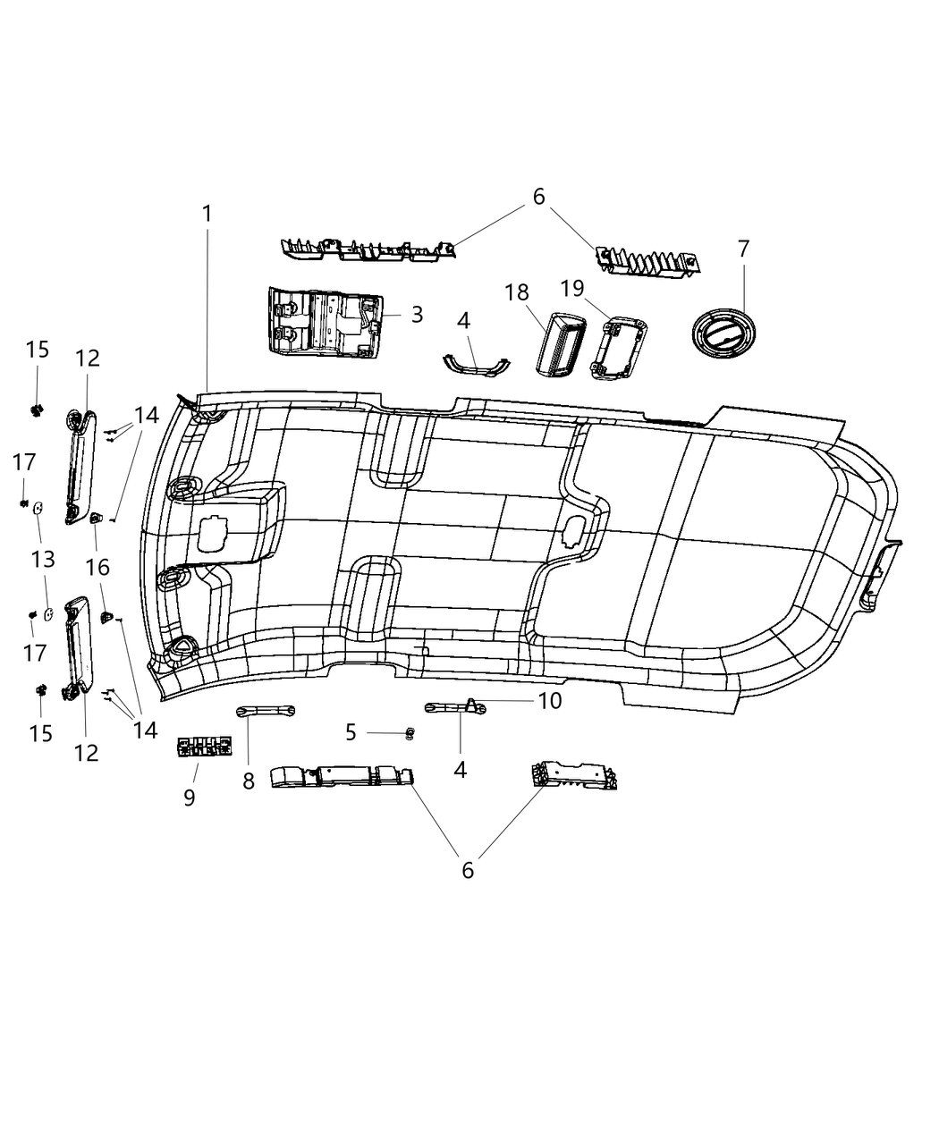 Mopar 1UK40HDAAB Headliner 1UK40HDAAB Mopar Headliner
