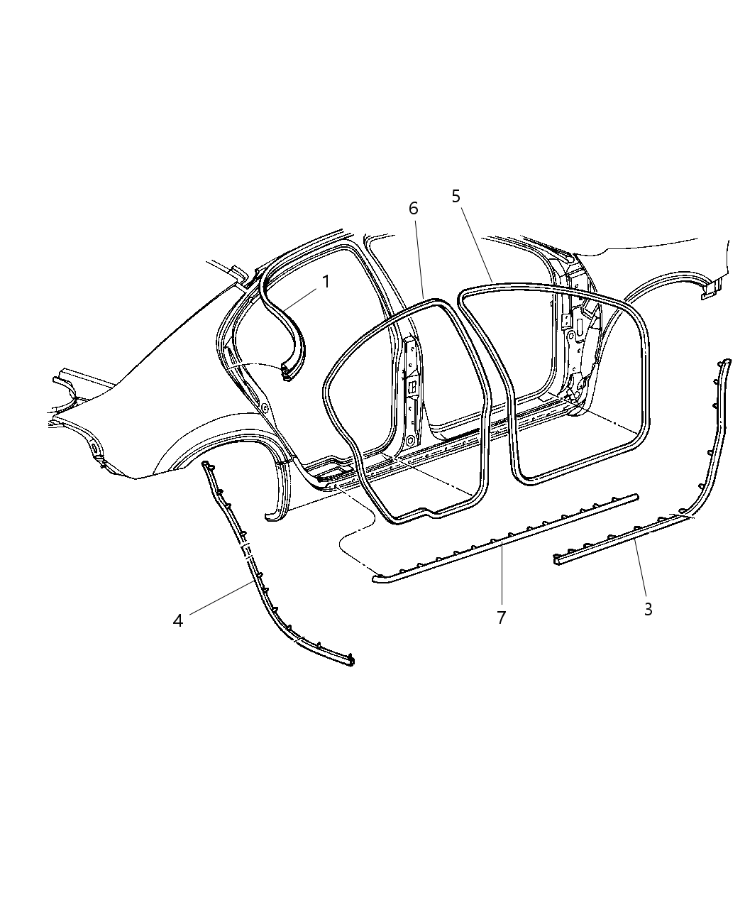 Mopar TE72LAZAD Weatherstrip Front Door Opening Body Mounted TE72LAZAD Mopar Weatherstrip Front Door Opening Body Mounted