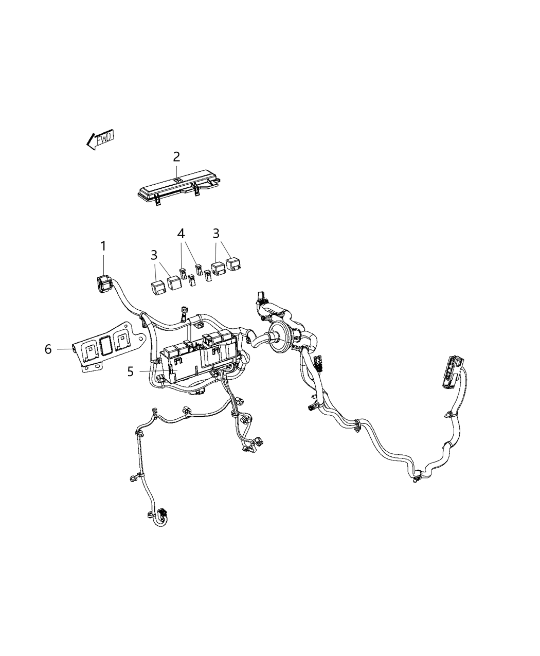 68268012AB Mopar Wiring Dash Right