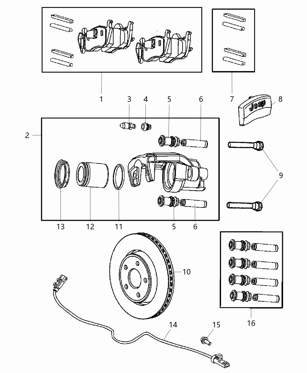 Mopar VRWK0871AB Pad Kit Rear Disc Brake