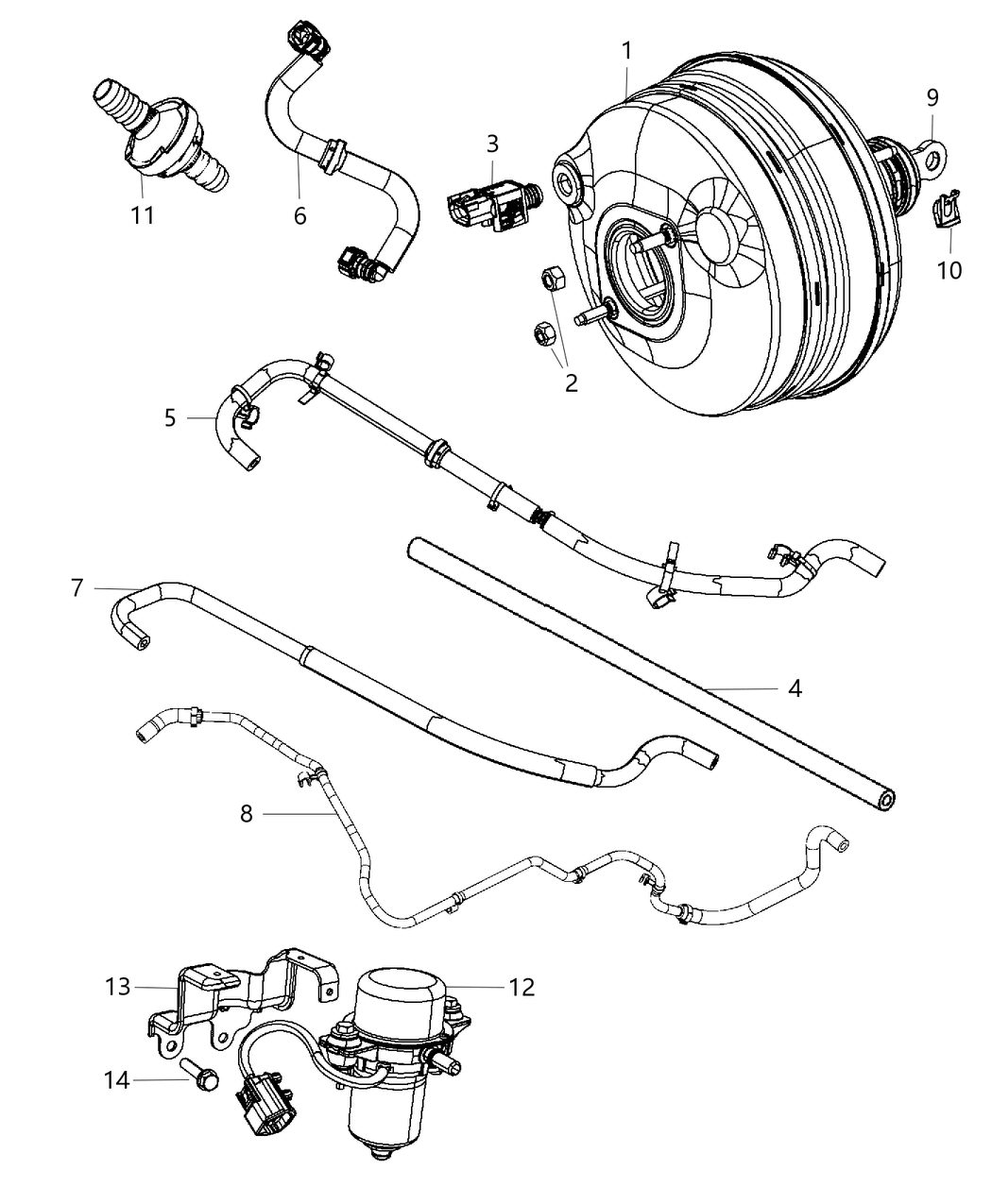 Mopar 4581760AC Hose Brake Booster Vacuum