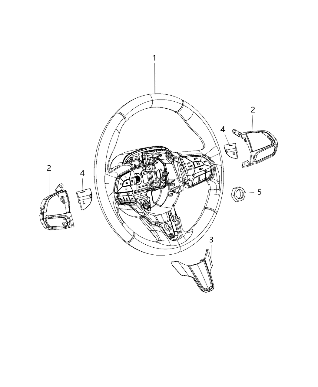 Mopar 6EQ091A3AC Wheel Steering 6EQ091A3AC Mopar Wheel Steering