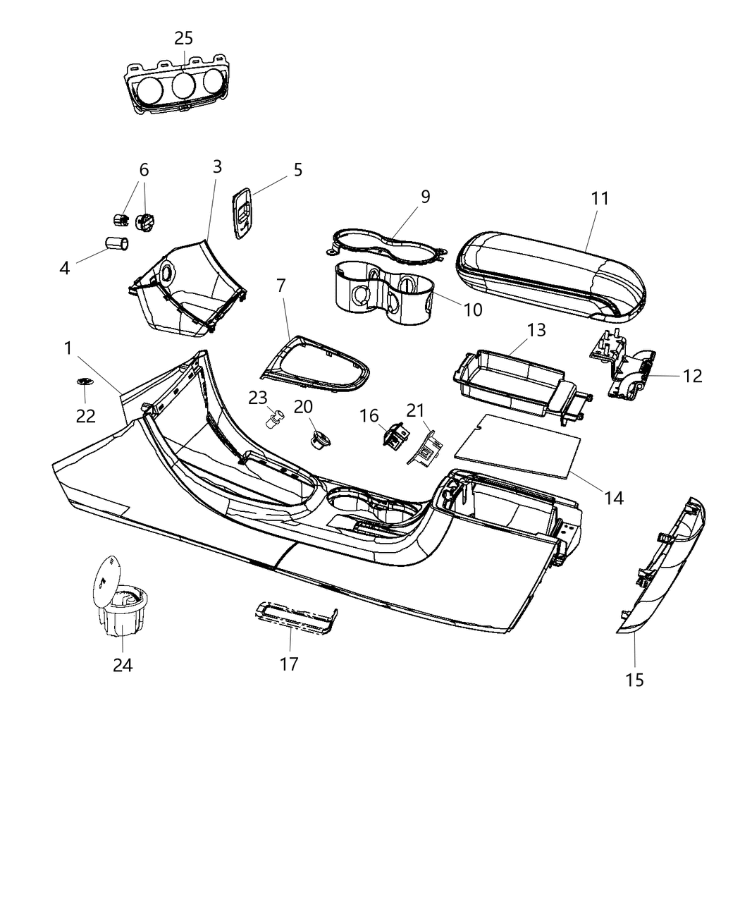 Mopar 1UU161R4AF Armrest Console Mopar 1UU161R4AF Armrest Console