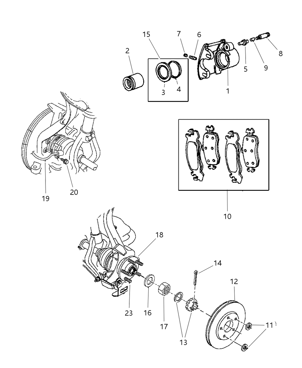 Mopar V1012926AB Shoe And Lining Package, Front Disc Brake (Standard)