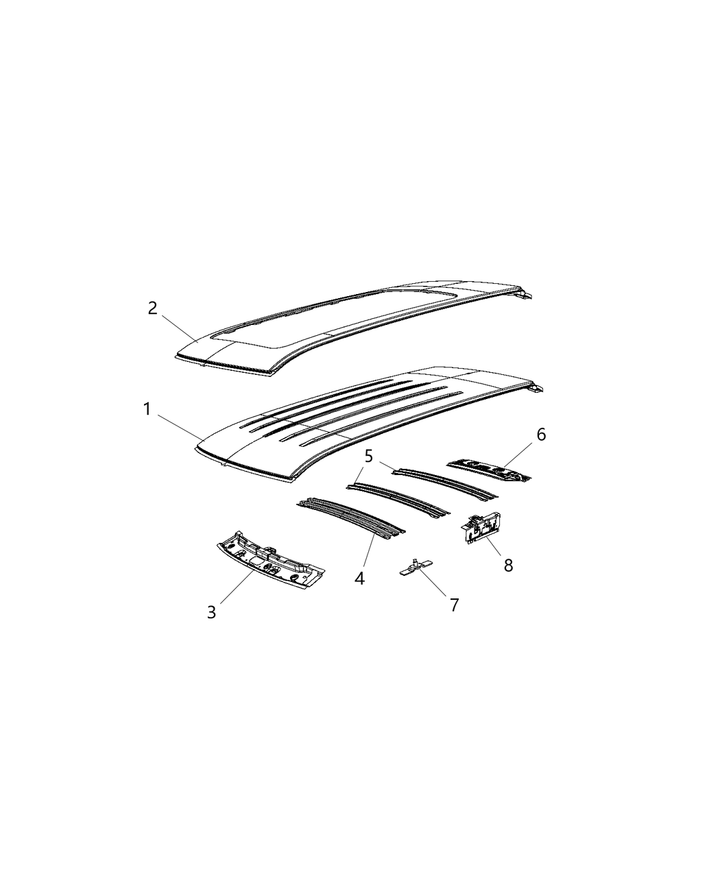 Mopar 68243964AA Reinforcement Roof Panel 68243964AA Mopar Reinforcement Roof Panel