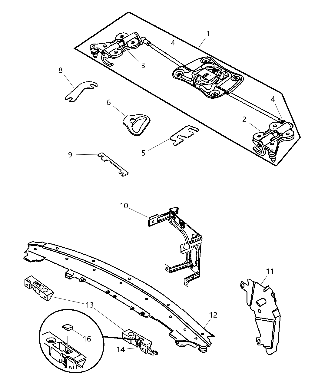 Mopar 5104852AA Frame Windshield 5104852AA Mopar Frame Windshield