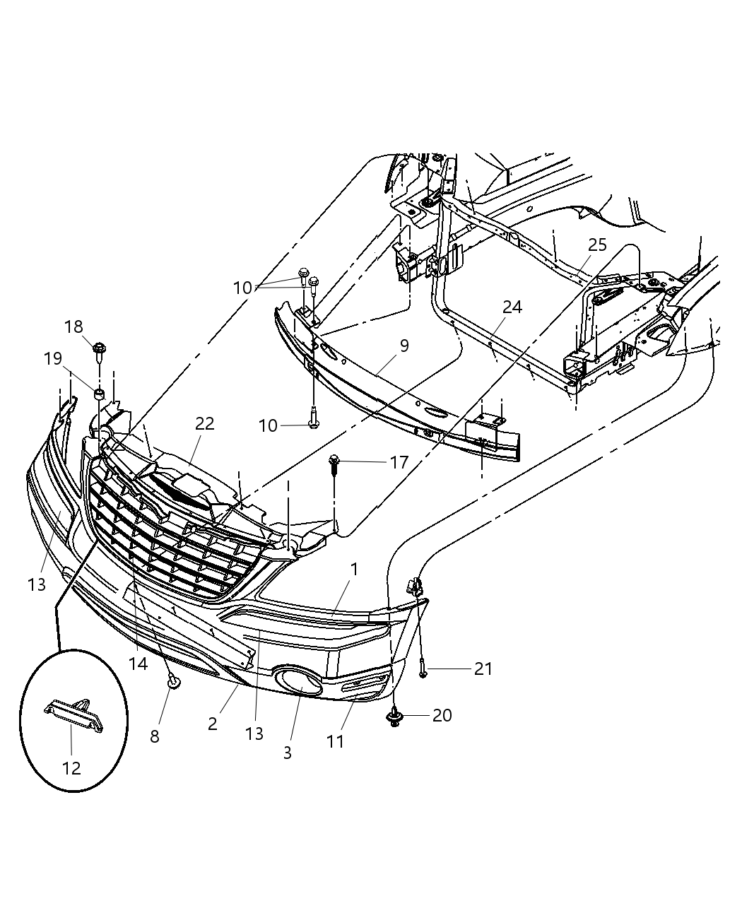 Mopar 5113264AB Reinforcement Front Bumper