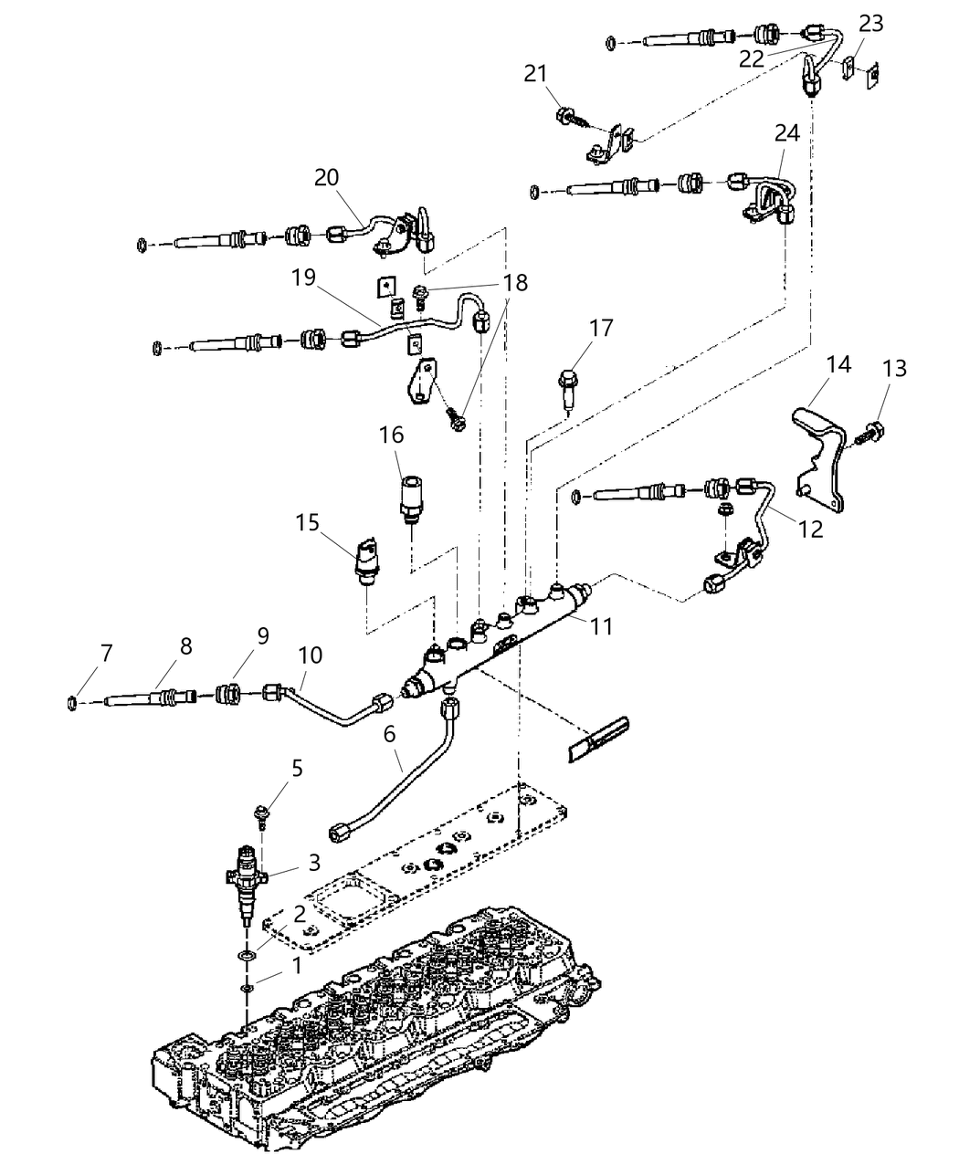 Mopar R8310748AA Injector Kit Fuel Includes 6 Fuel Injectors Mopar R8310748AA Injector Kit Fuel Includes 6 Fuel Injectors