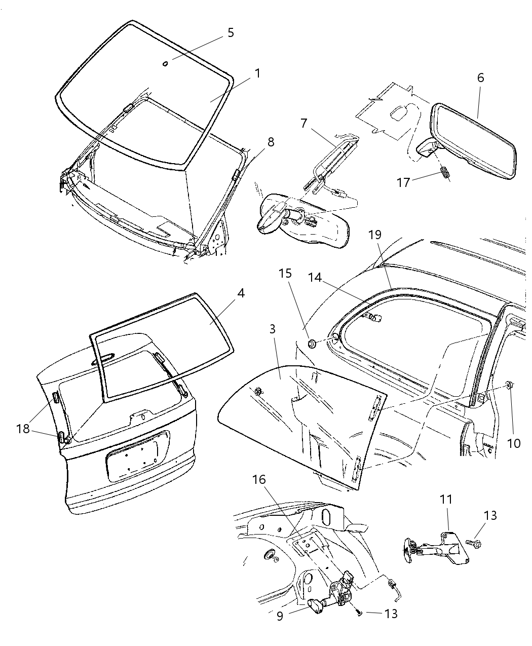 Mopar 5020712AA Glass Rear Quarter Vented 5020712AA Mopar Glass Rear Quarter Vented