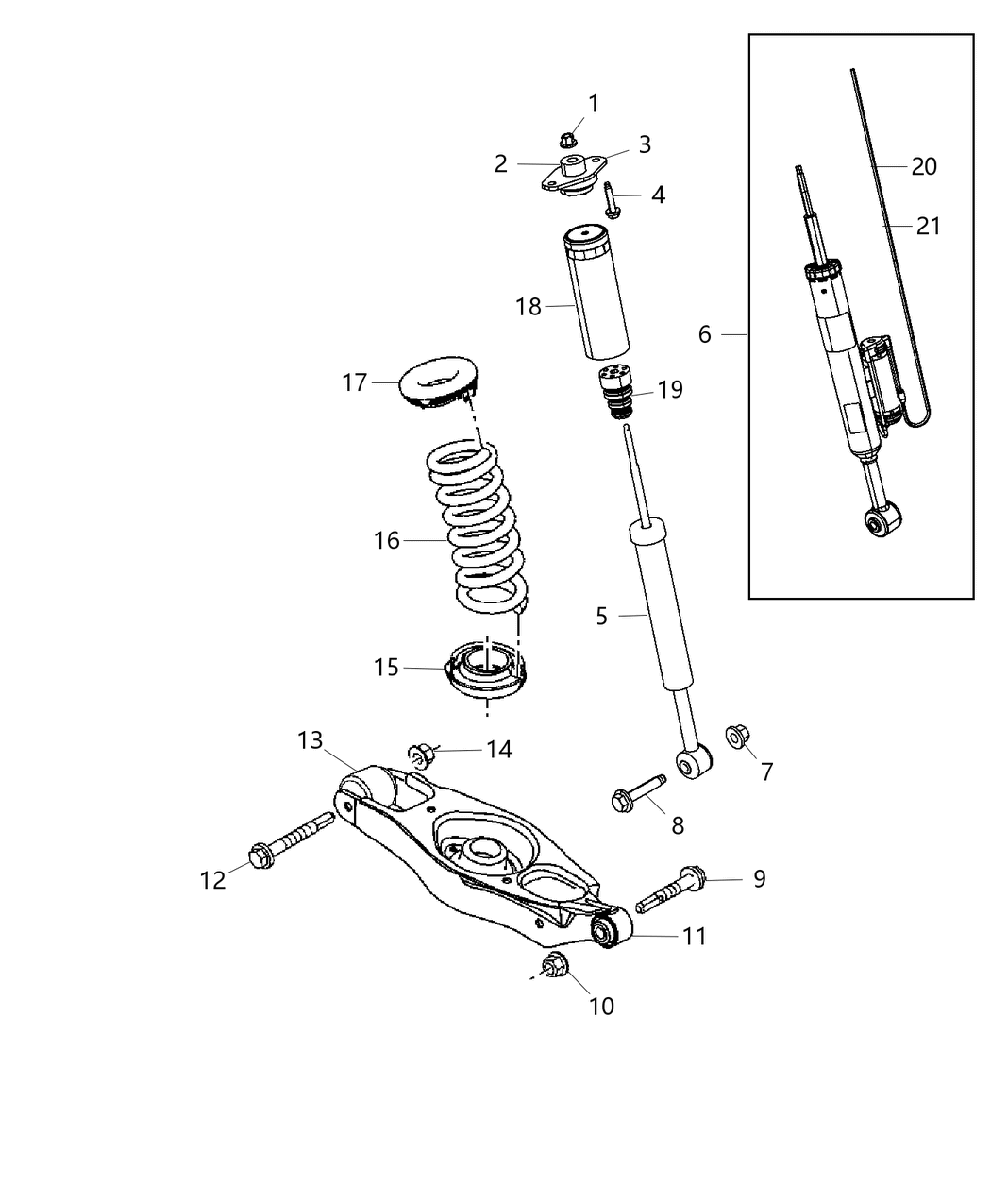 Mopar 5181805AC Shock Absorber Suspension Rear