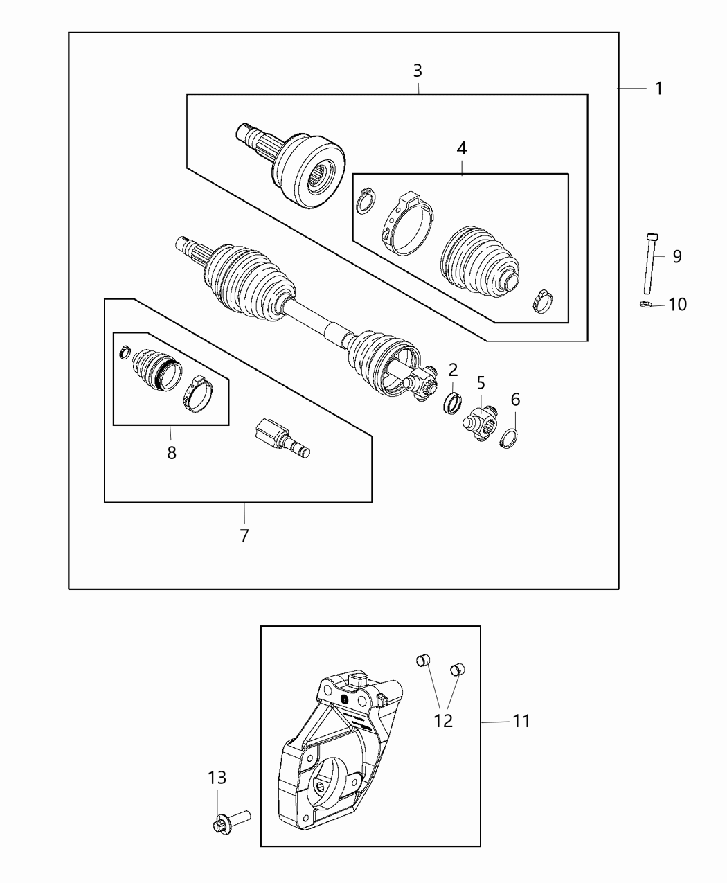 68254569AA Mopar Support Axle Shaft