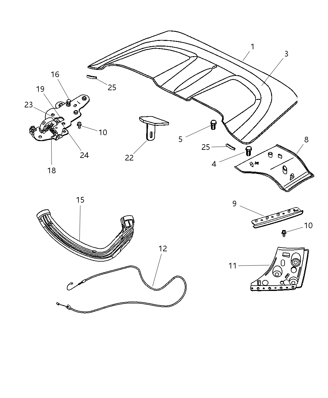 Mopar 5170066AB Guide Soft Top Cable 5170066AB Mopar Guide Soft Top Cable