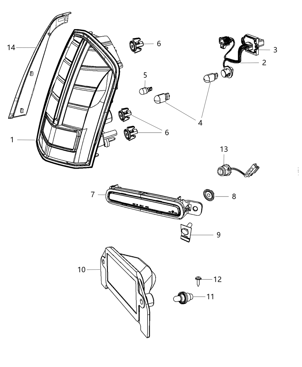 Mopar 5182301AD Lamp Tail Stop Turn