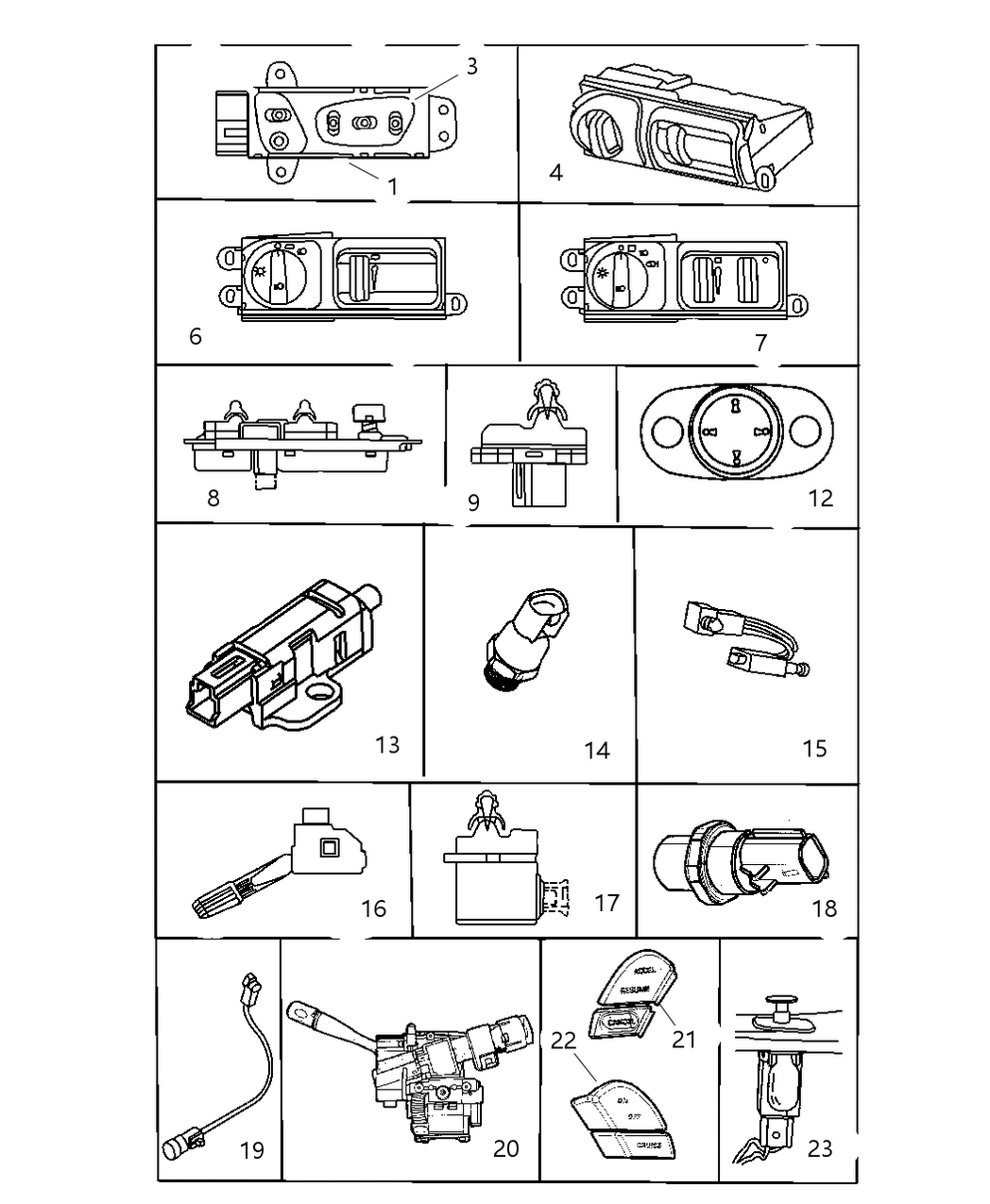 Mopar 4760174AD Switch Mirror