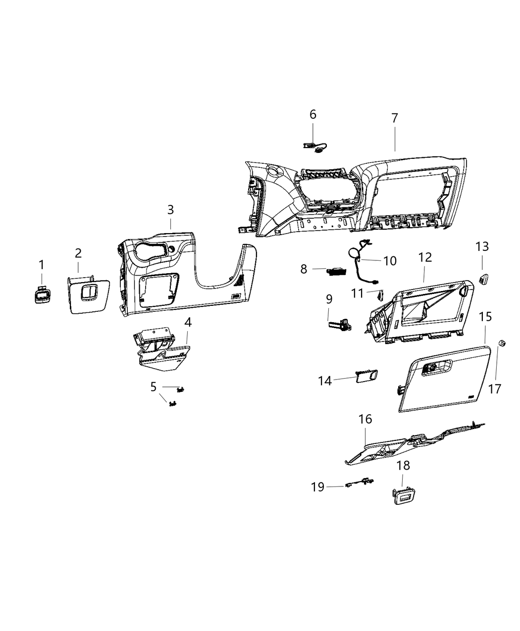Mopar 7CZ99DX9AA Panel Instrument Lower 7CZ99DX9AA Mopar Panel Instrument Lower