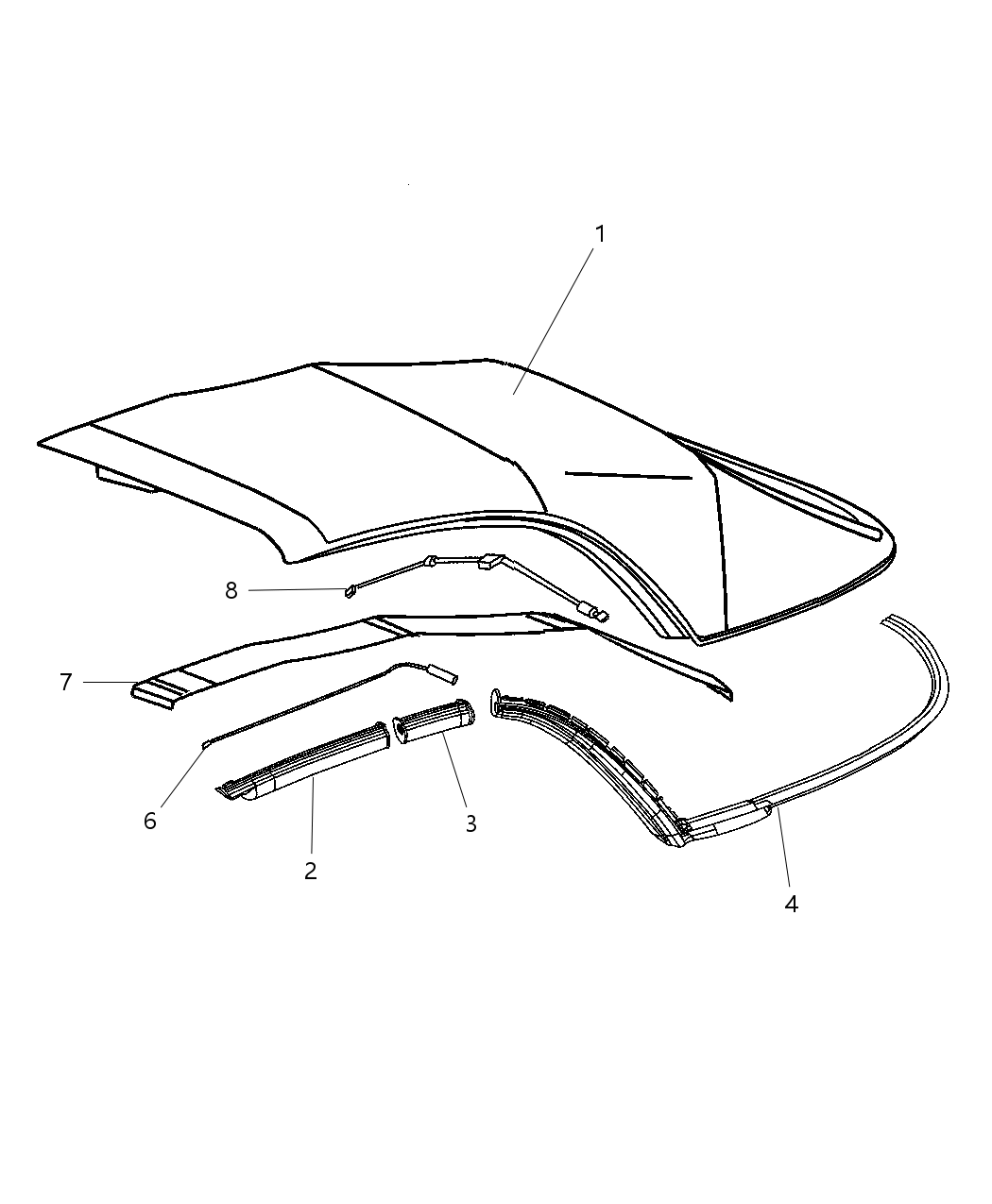 5170489AA Mopar Retainer Kit Folding Top Header