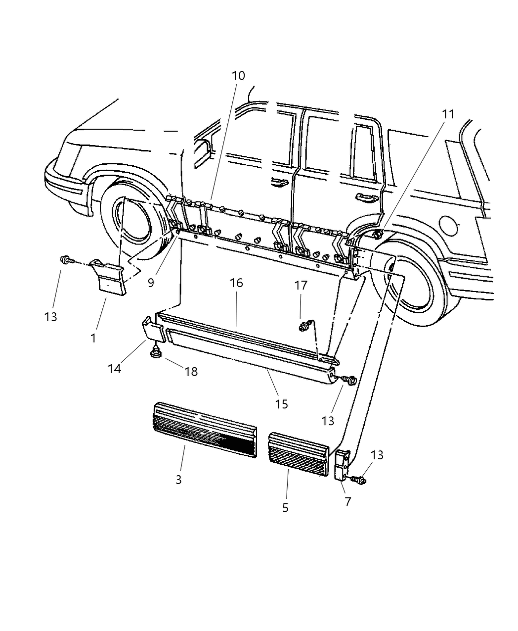 Mopar 5FF12MFD Molding Side Sill