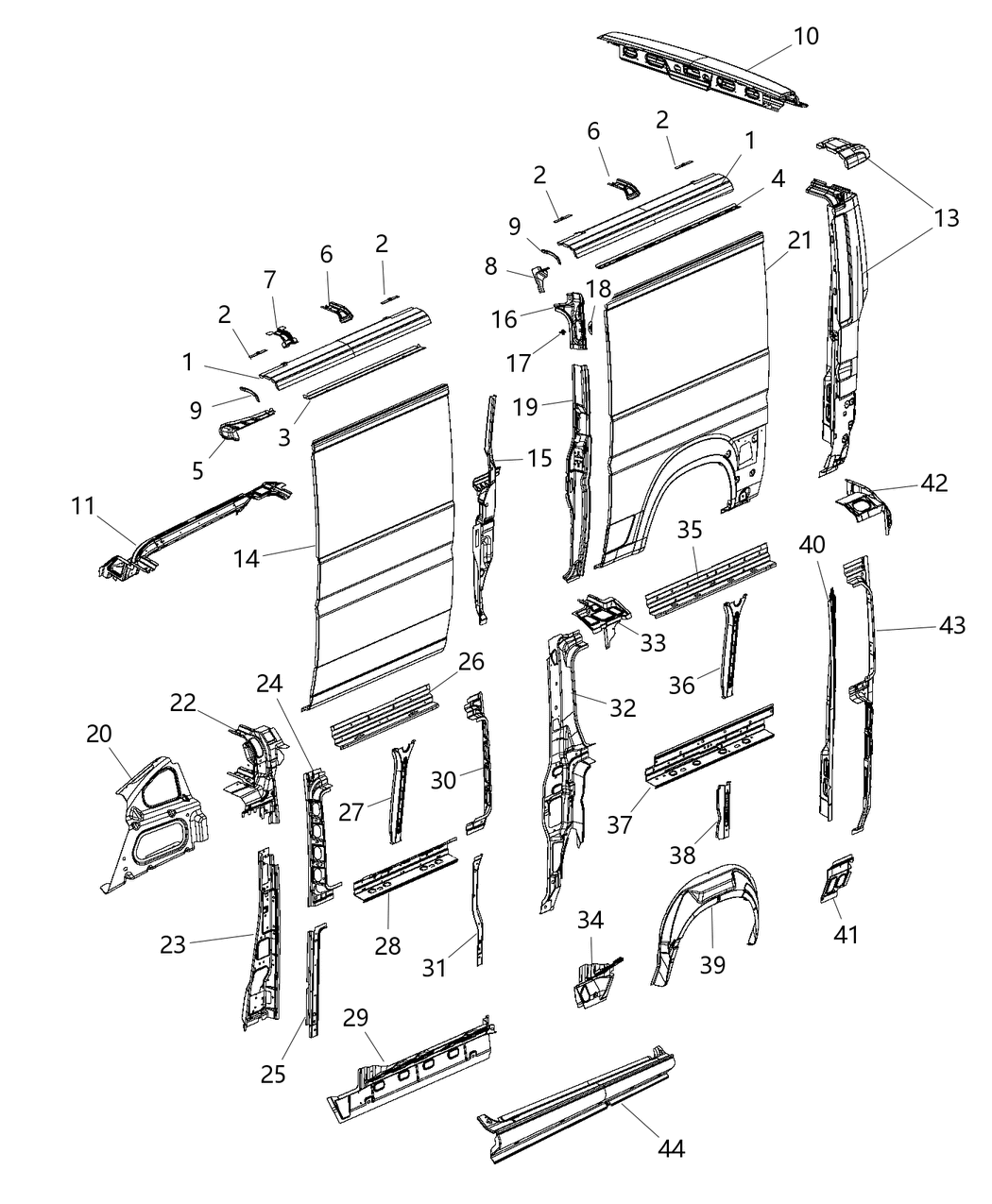 68212691AB Mopar Track Sliding Door
