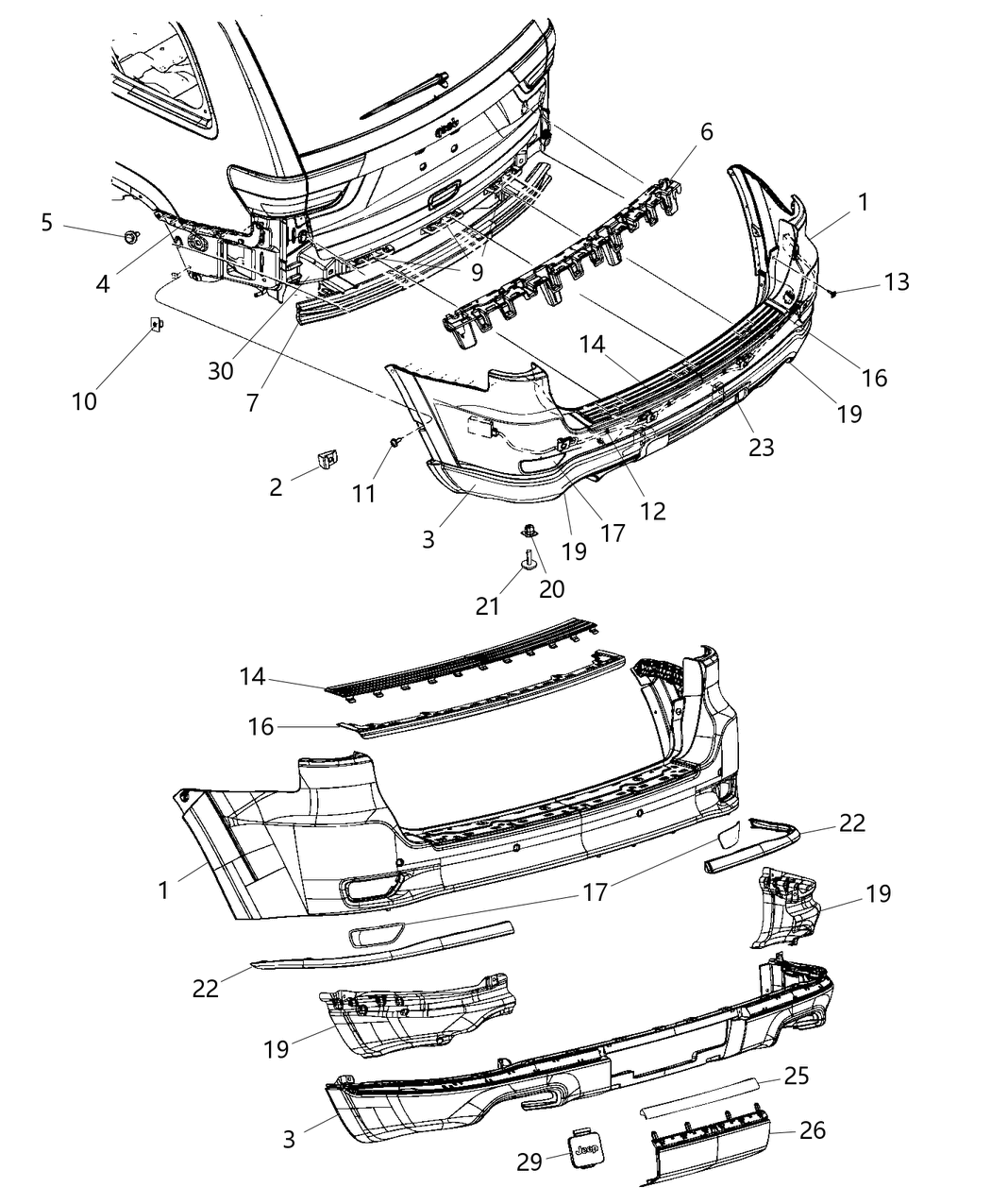 Mopar 68424185AA Fascia Rear Upper