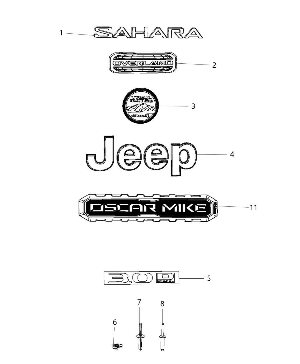Mopar 68397097AB Nameplate Jeep On Fender, Front