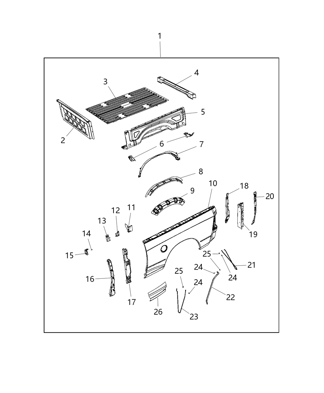 Mopar 68110578AA Reinforcement Rail Front