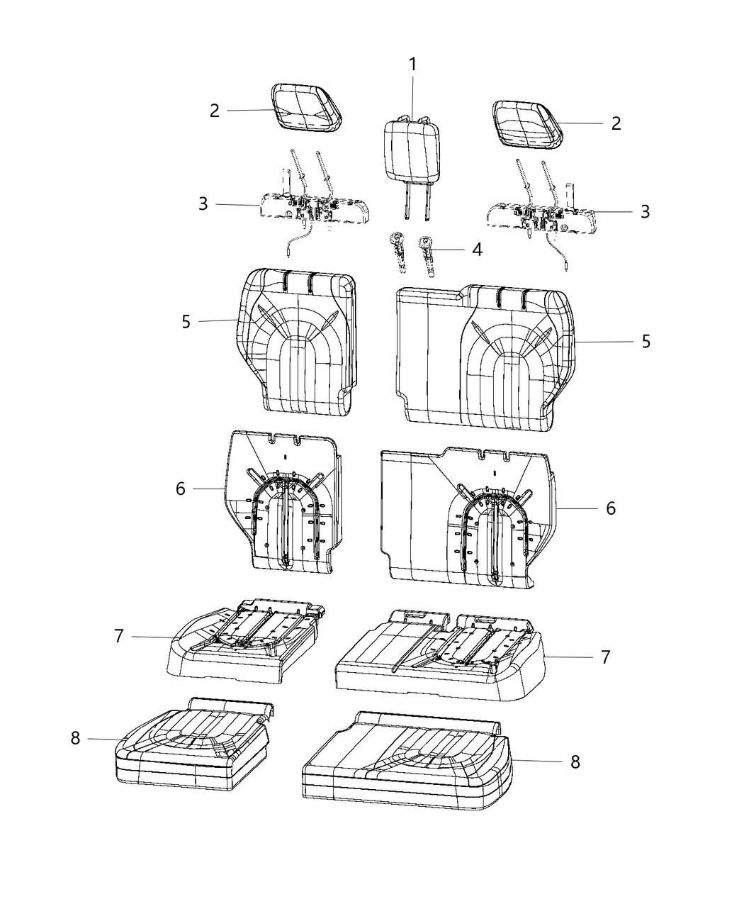 Mopar 6ED34LA3AB Cover Rear Seat Cushion 3RD Row 6ED34LA3AB Mopar Cover Rear Seat Cushion 3RD Row