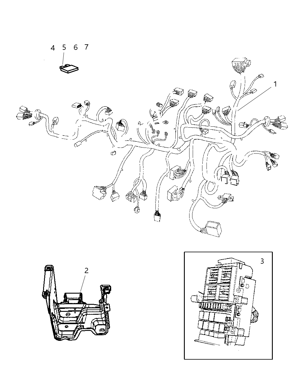 Mopar 4868602AB Wiring Instrument Panel 4868602AB Mopar Wiring Instrument Panel