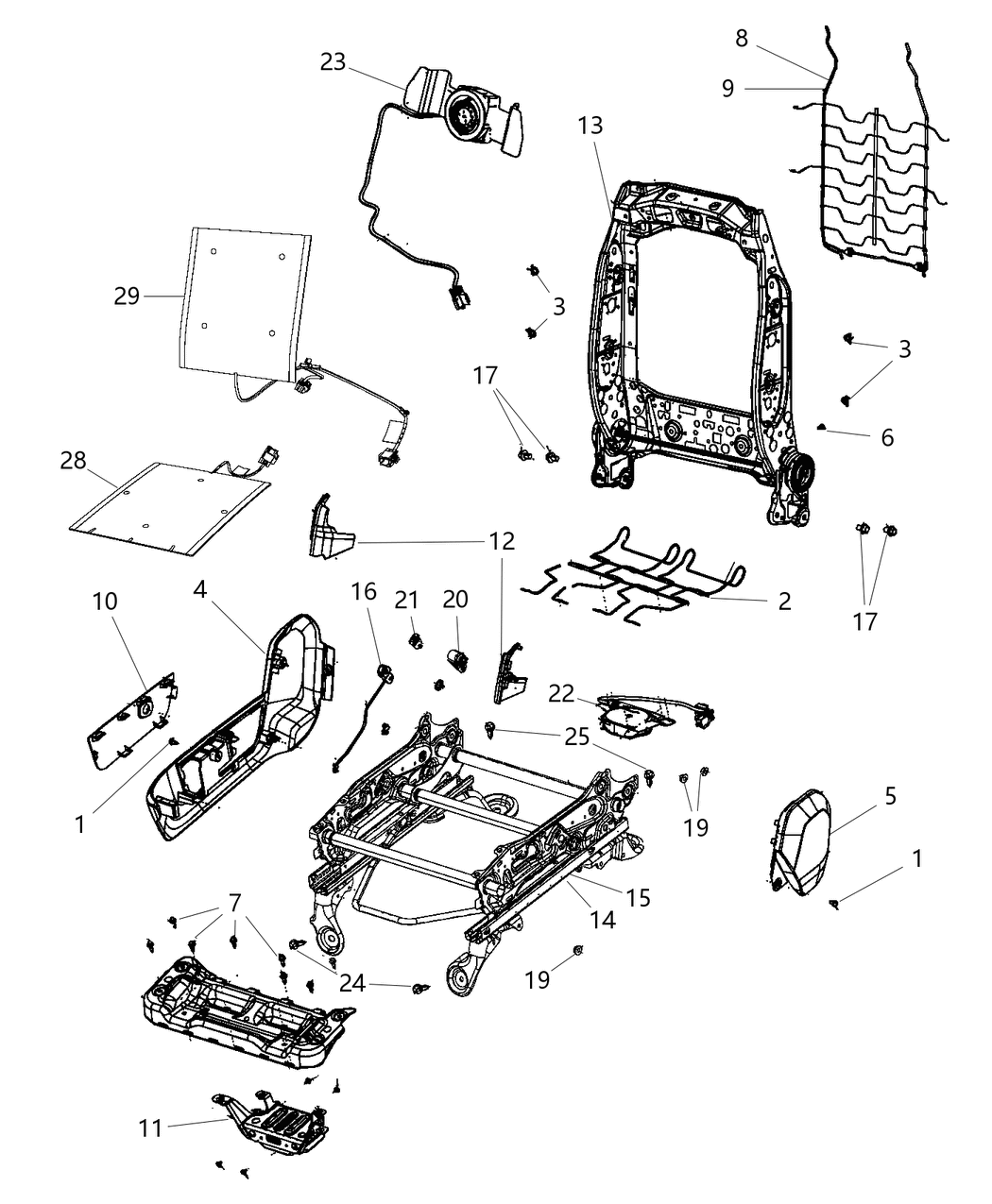Mopar 1NL72DX9AA Bezel Seat Switch 1NL72DX9AA Mopar Bezel Seat Switch